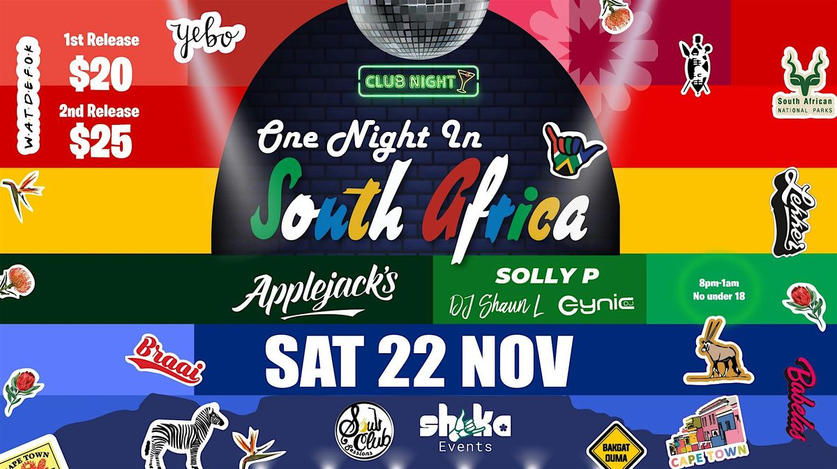 One Night in South Africa  back @ Applejacks