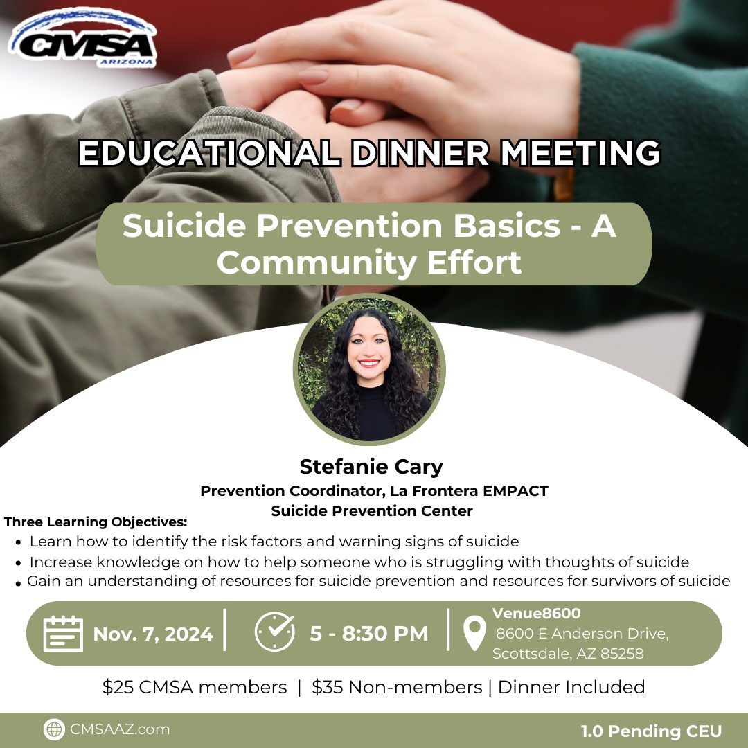 Educational Dinner Meeting: Suicide Prevention Basics - A Community Effort