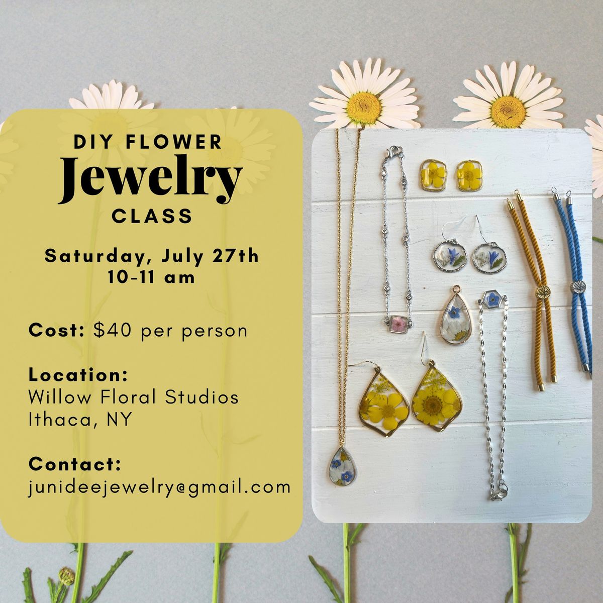 DIY Flower Jewelry Class