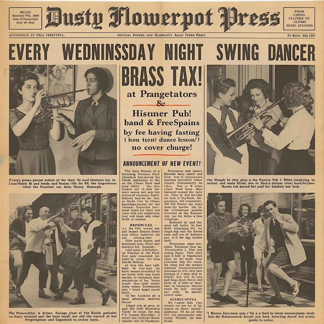 BRASS TAX live band dance drink food pool at the PRINCETON PUB EVERY WED