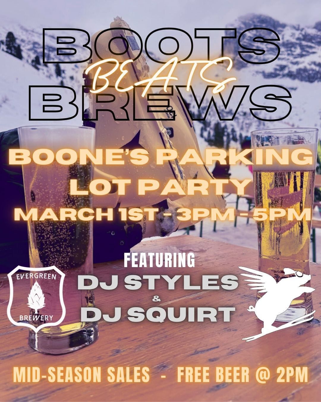 BOOTS, BEATS & BREWS with Special DJ 