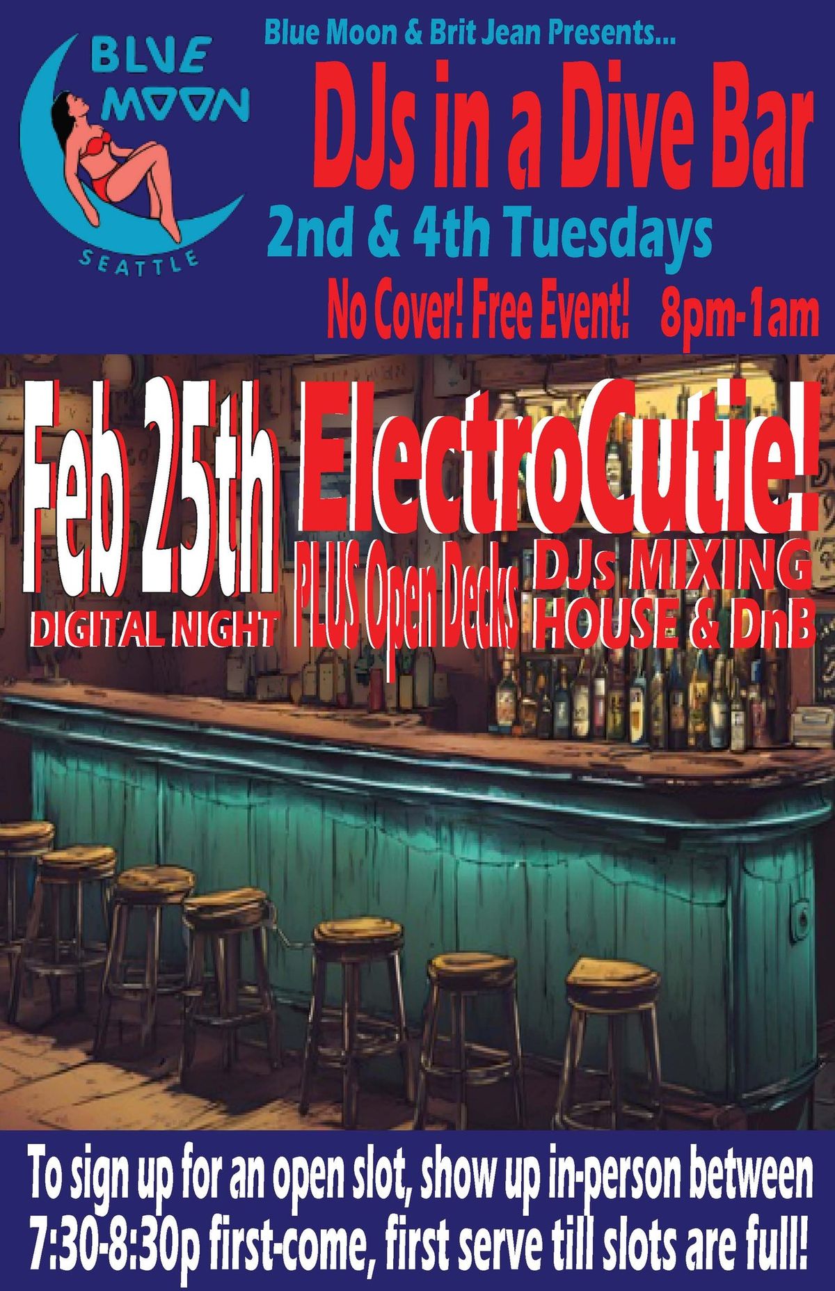 DJs in a Dive Bar! Digital Night! ElectroCutie! + Open Decks! 