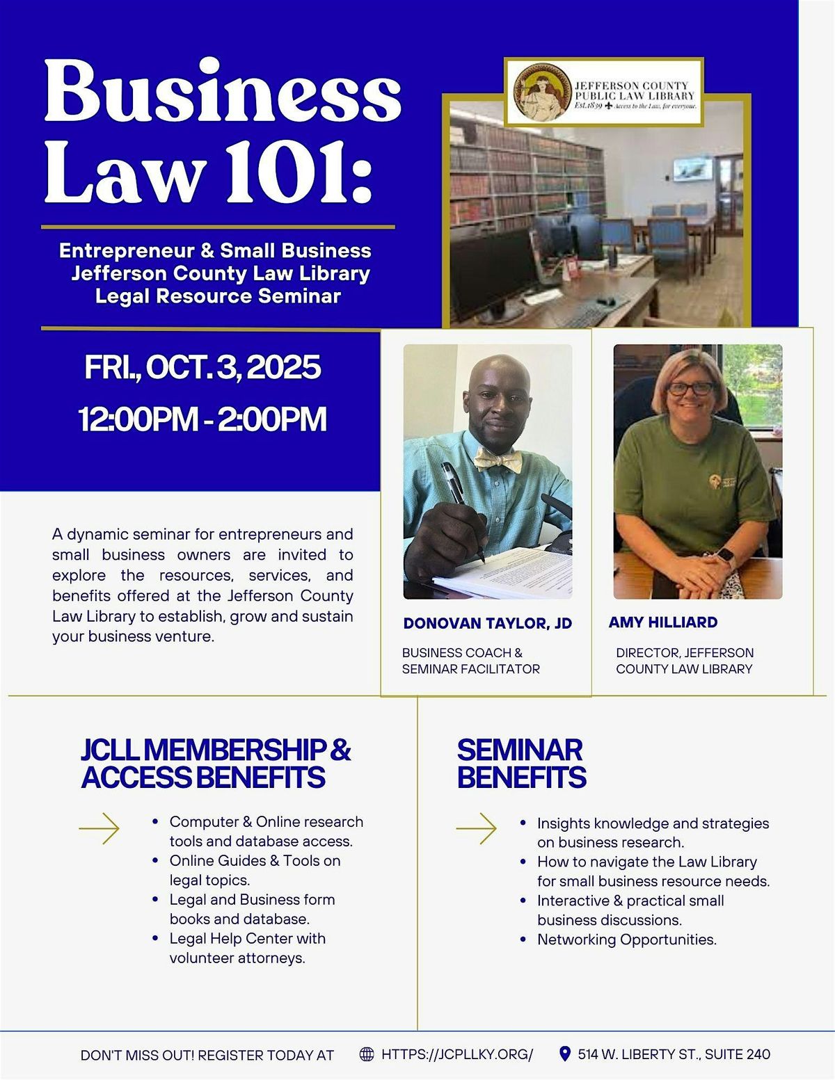 Business Law 101:  Entrepreneur & Small Business Resources @ JC Law Library