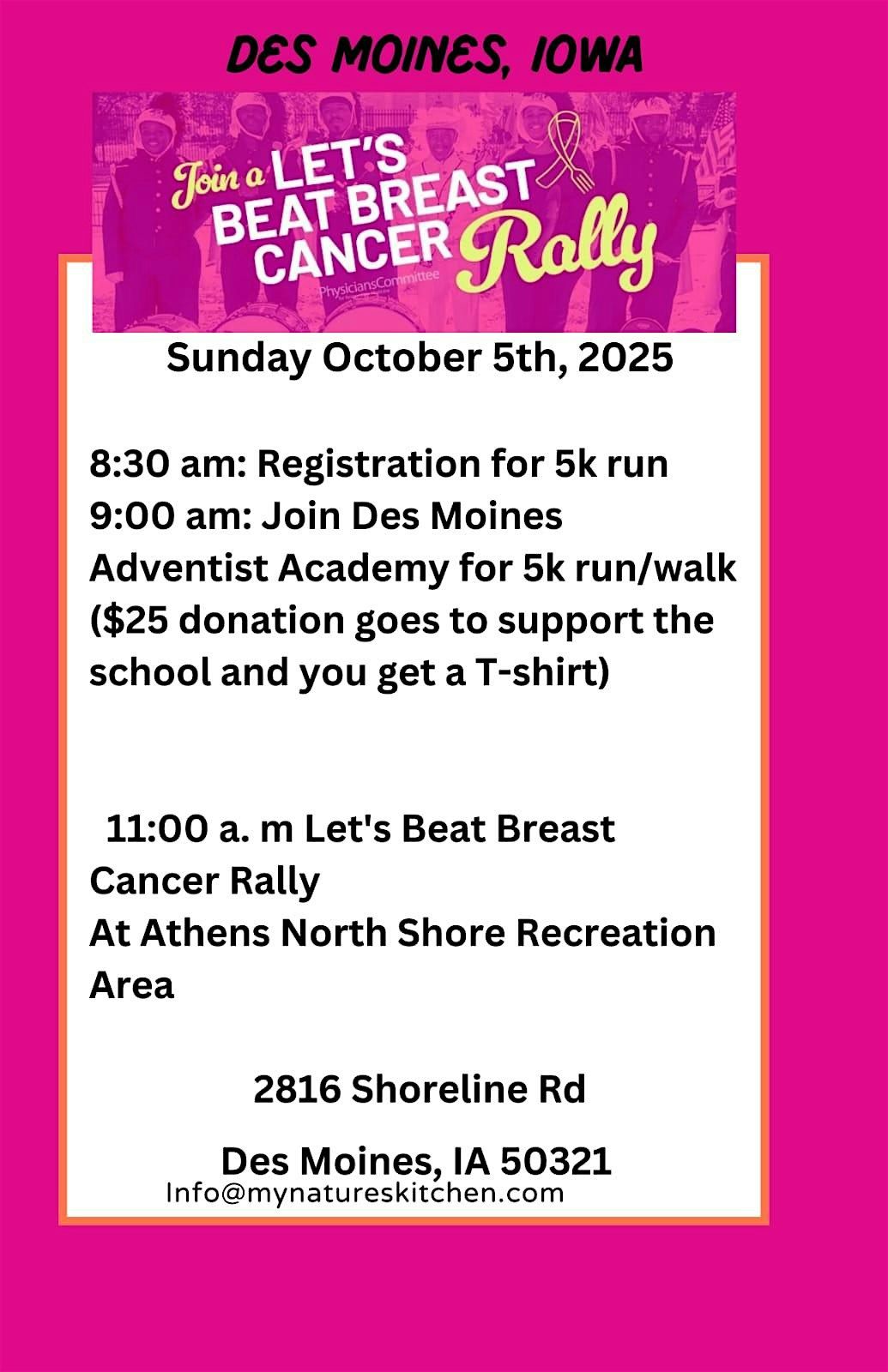 Let\u2019s Beat Breast Cancer Rally & 5K Run\/Walk