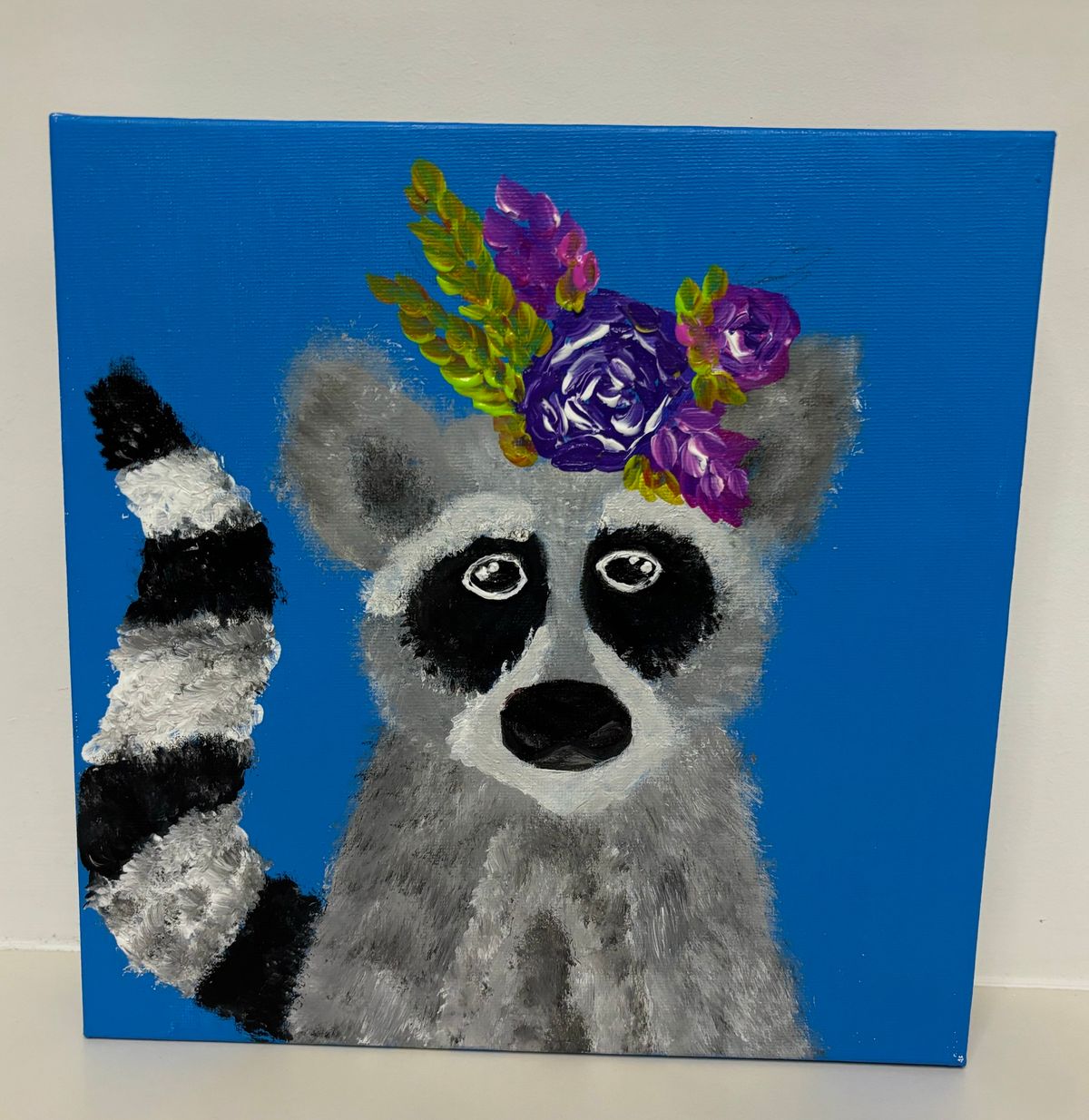 Raccoon - kids paint class - school holidays (Parents\/Guardians welcome to join)  