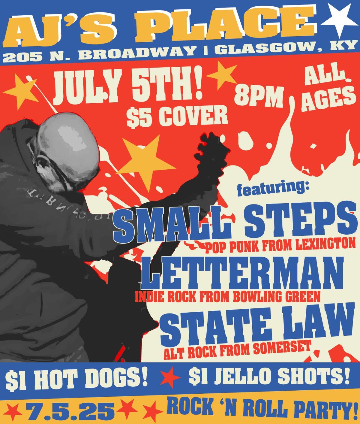 ALL AGES ALL AMERICAN ROCK PARTY! FEAT. SMALL STEPS, LETTERMAN, & STATE LAW! 