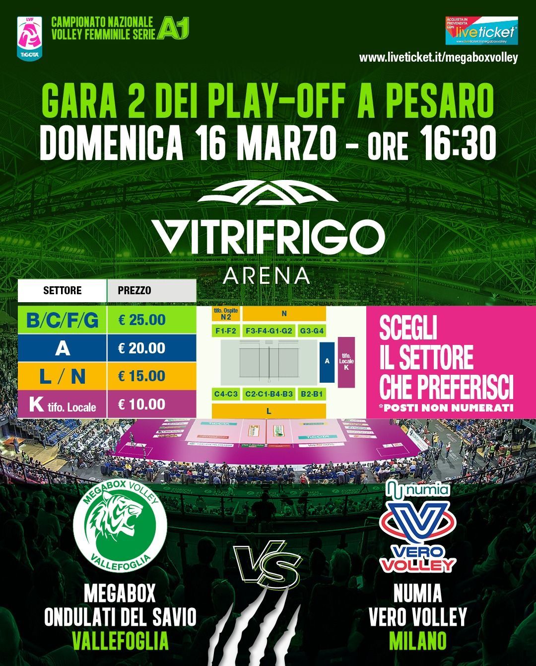 MEGABOX OND. DEL SAVIO VALLEFOGLIA - NUMIA VERO VOLLEY MILANO