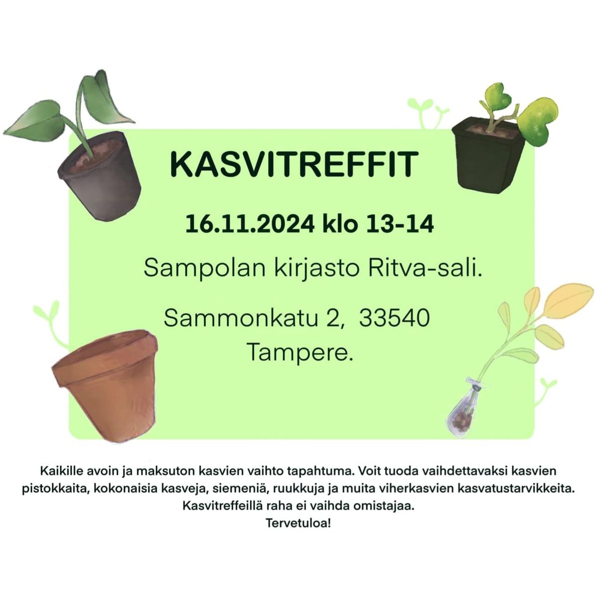 Kasvitreffit kirjastolla