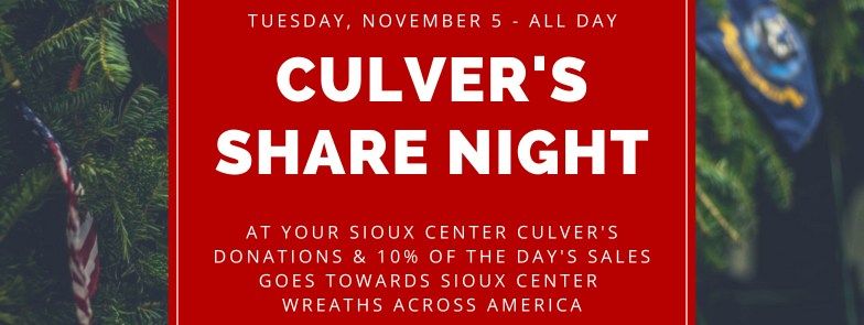 Culver's Share Night for Wreaths Across America