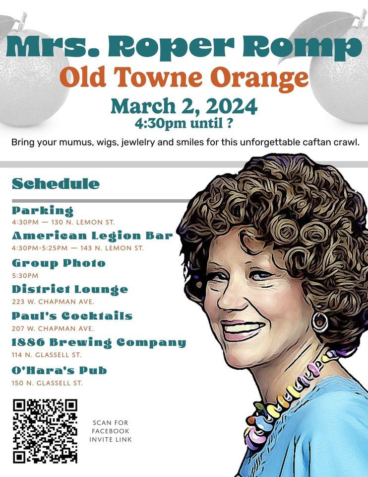 Mrs Roper Romps the Orange Circle - Pub Crawl, Orange Circle, 2 March 2024