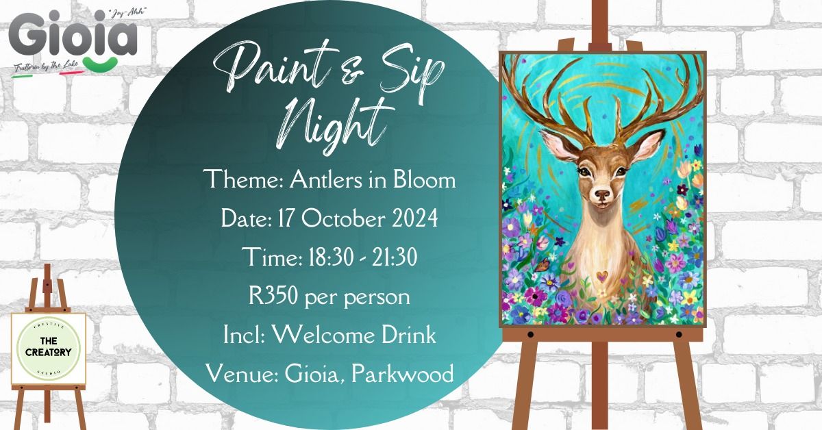 Paint & Sip Night: Antlers In Bloom