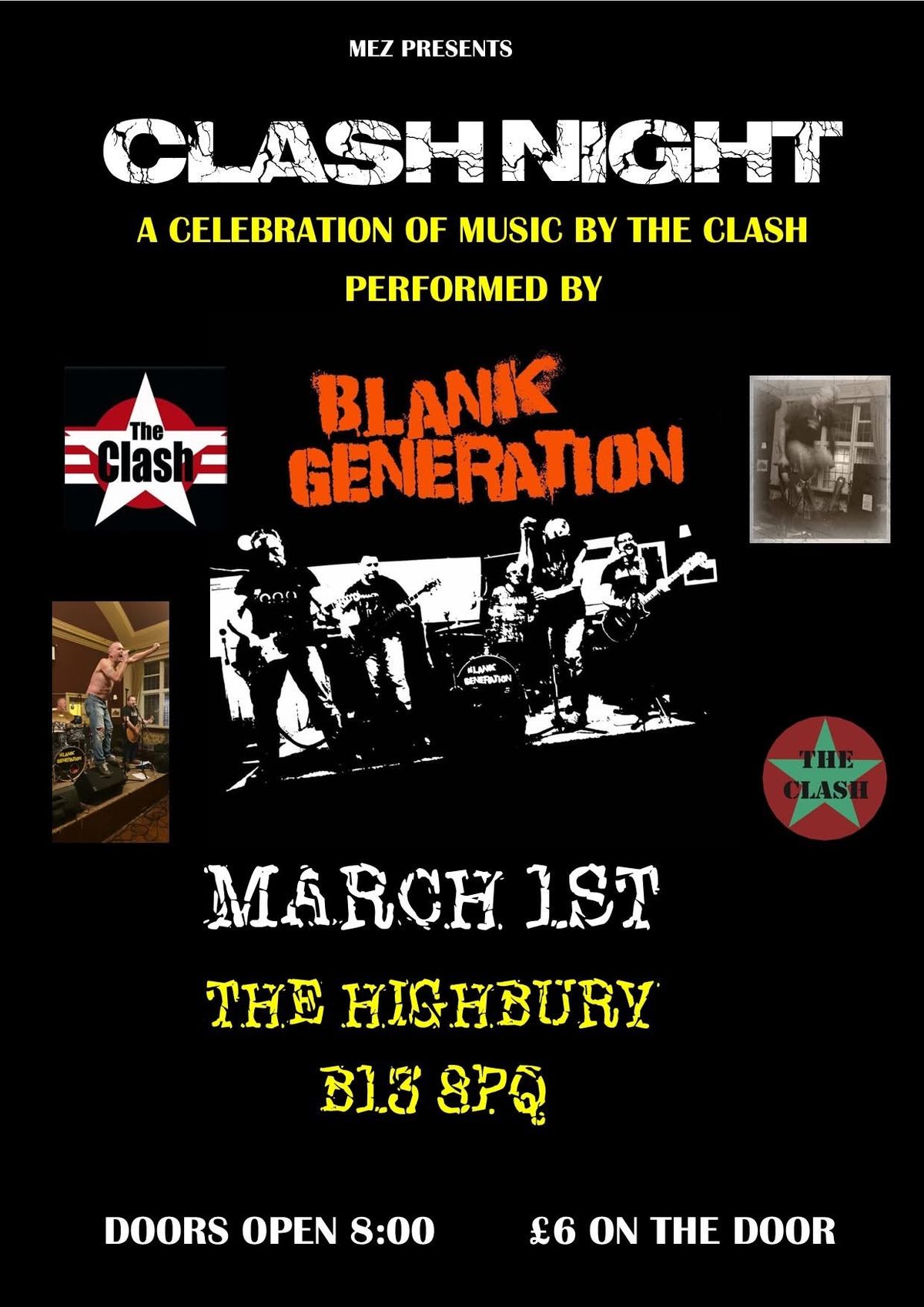 Blank Generation play The Clash at The Highbury