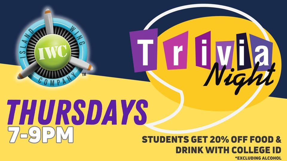 Trivia with "Geeks Who Drink", Island Wing Company Grill & Bar