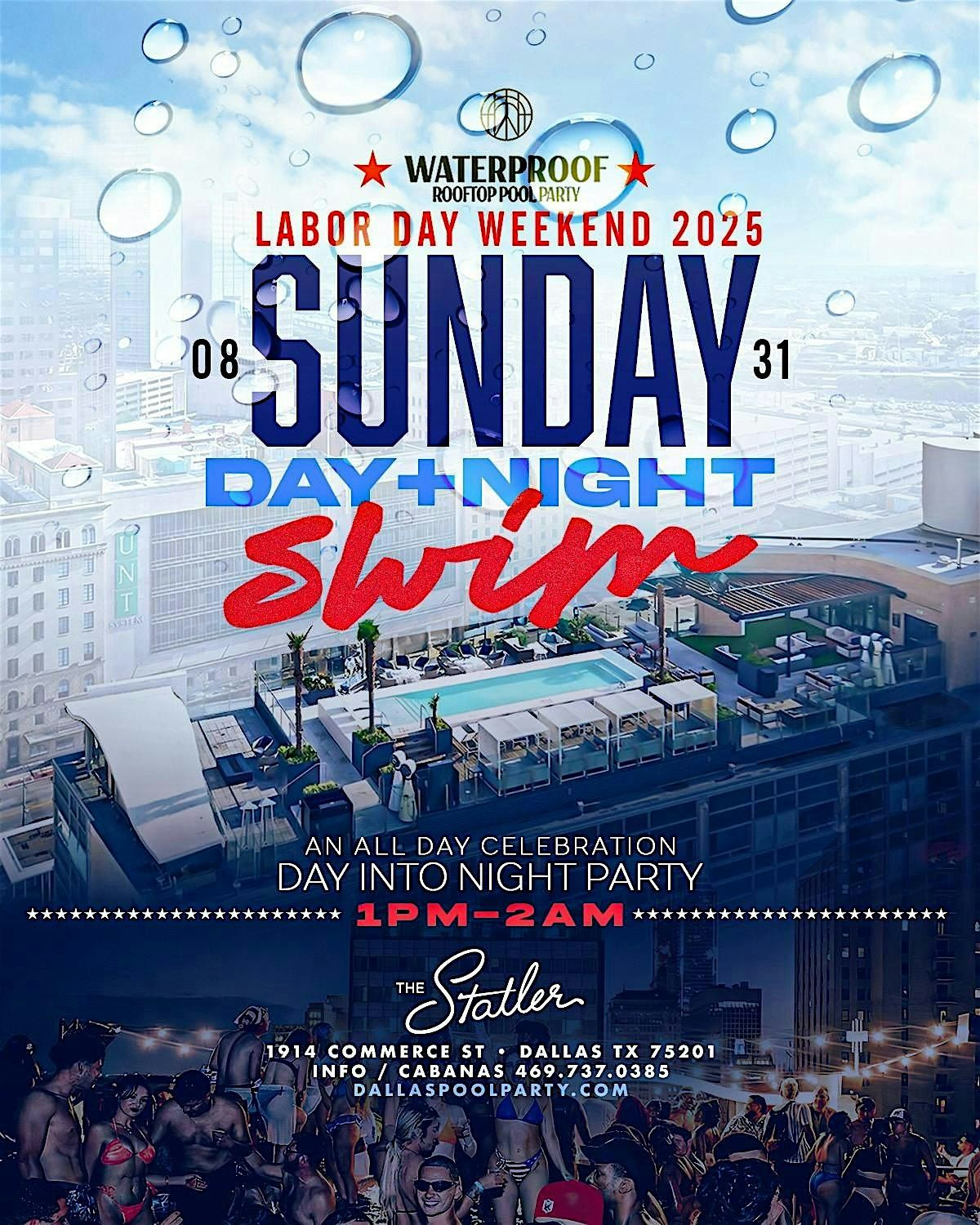 Day & Night Swim Labor Day Sunday Rooftop Pool Party