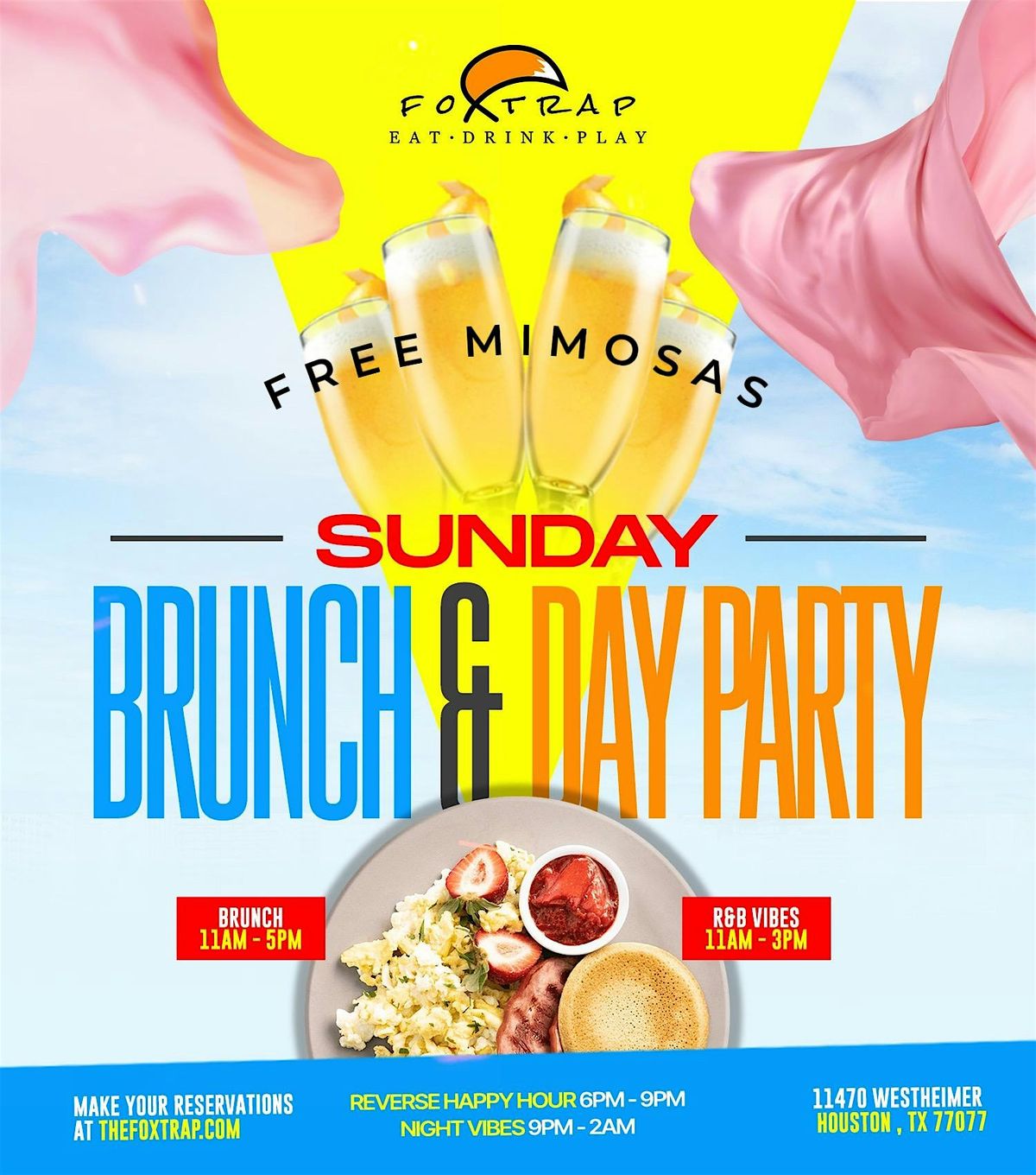 Free Mimosas Sunday Brunch | NFL Games! Hookah! Happy Hour! Pool Tables!