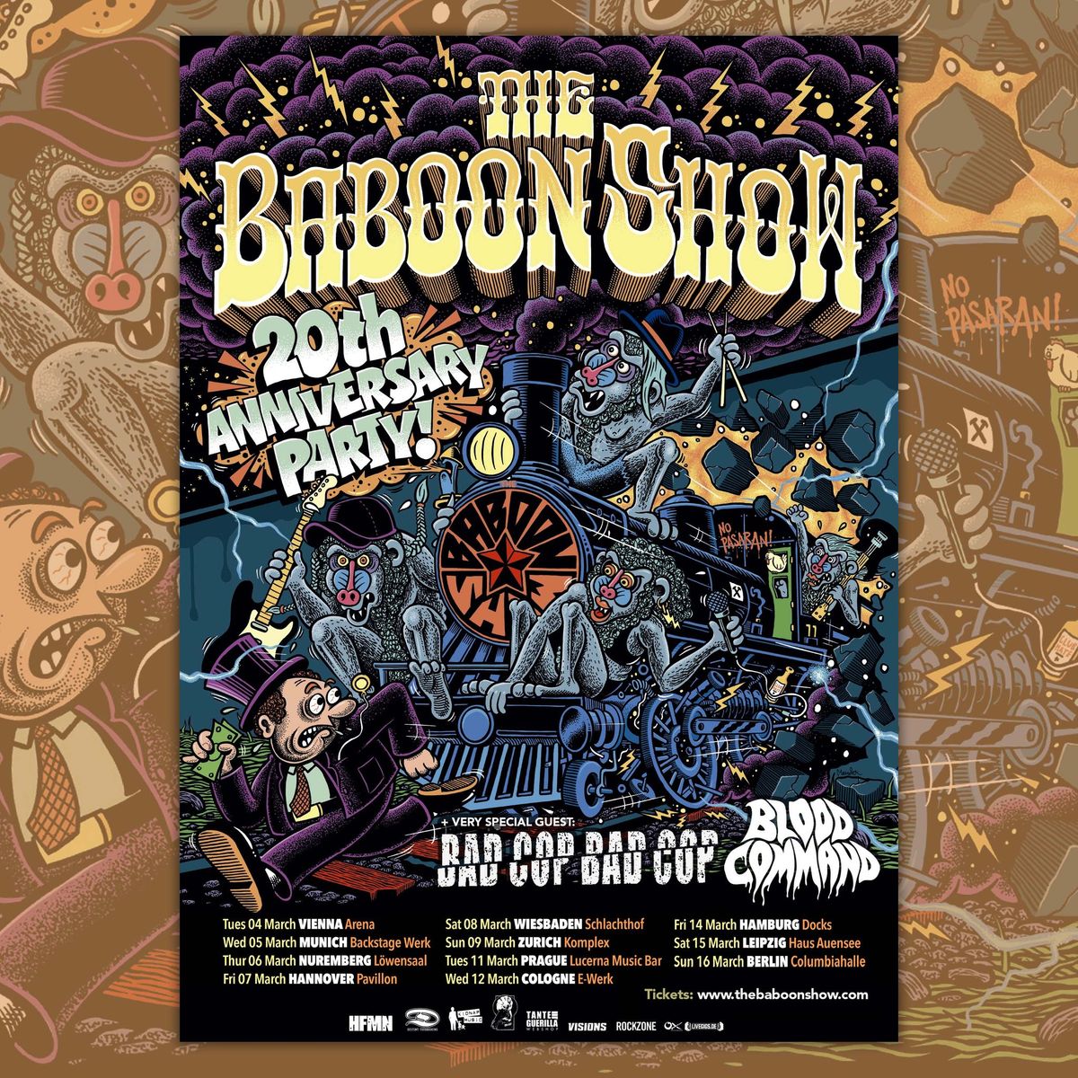 THE BABOON SHOW \/ Very Special Guests: BAD COP BAD COP \/ BLOOD COMMAND \/ THE MEFFS \u2022 Wiesbaden