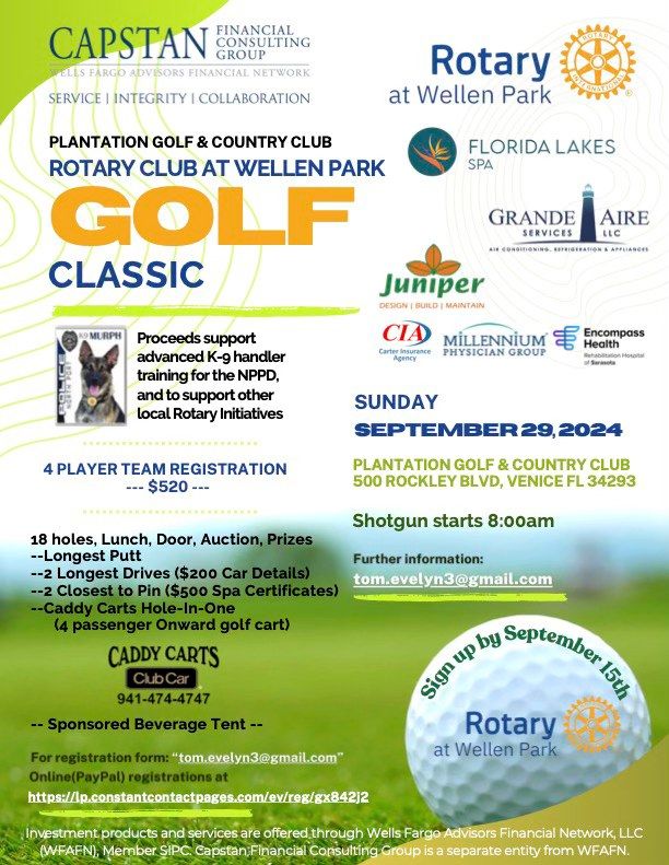 ROTARY CLUB AT WELLEN PARK'S GOLF TOURNAMENT