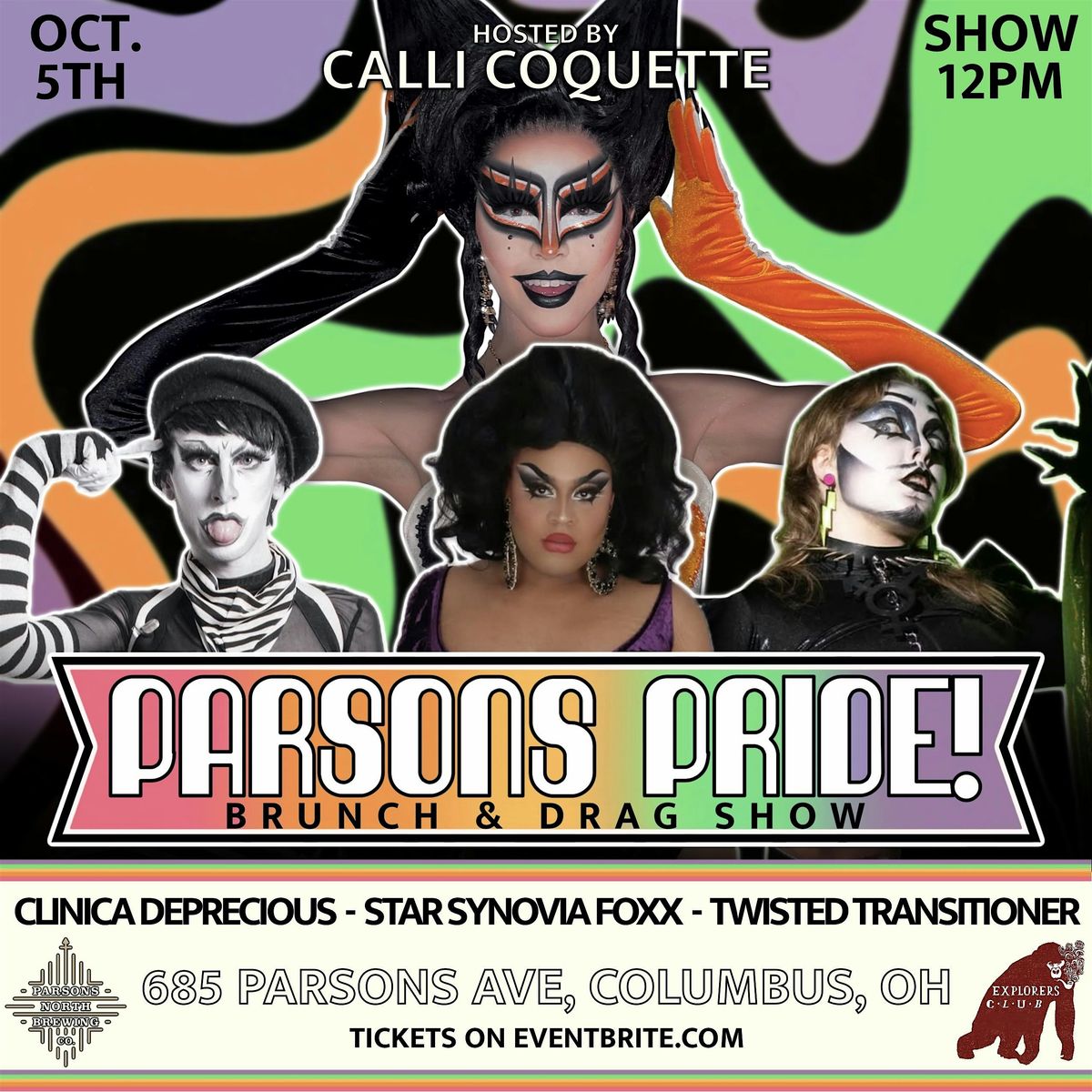 PARSONS PRIDE OCTOBER!  Brunch and Drag Show