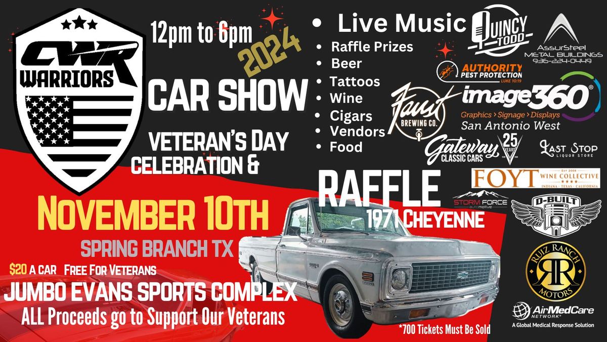 2024 CWR Warriors Veteran's Day Celebration and Car Show