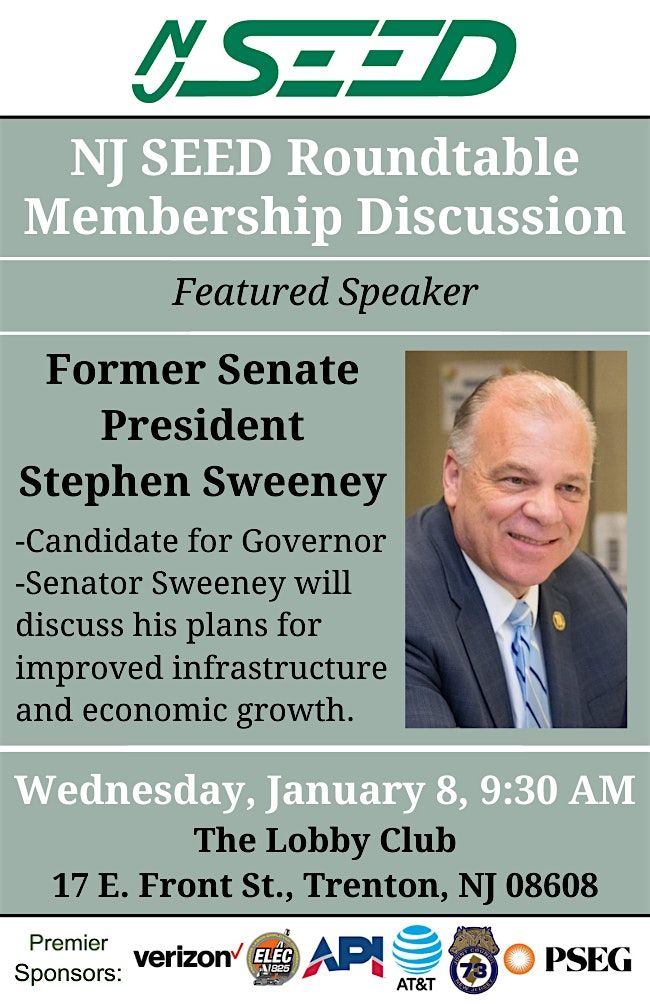 NJ SEED Roundtable Discussion w\/Former Senate President Stephen Sweeney