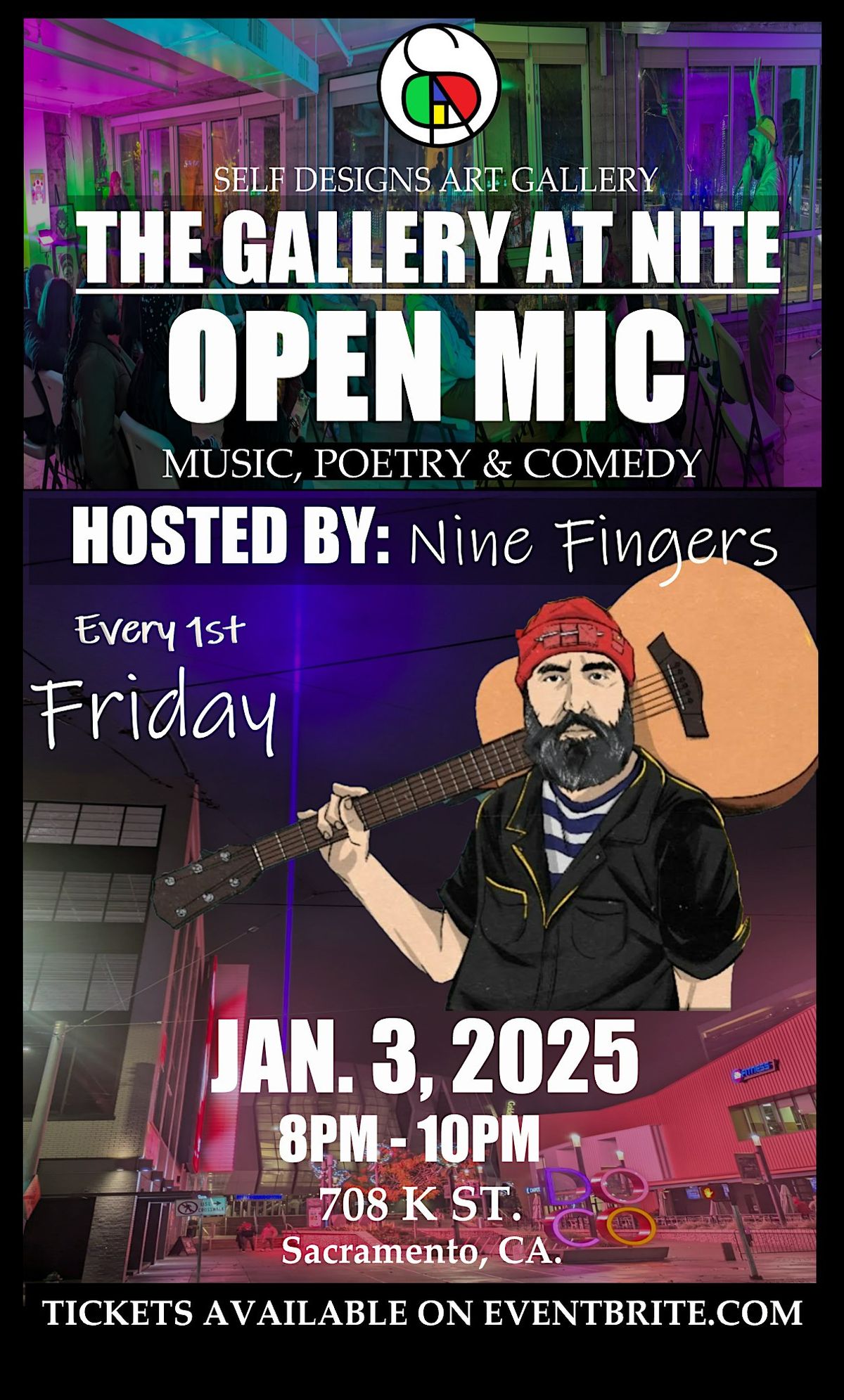 THE GALLERY AT NITE OPEN MIC! HOSTED BY NINE FINGERS