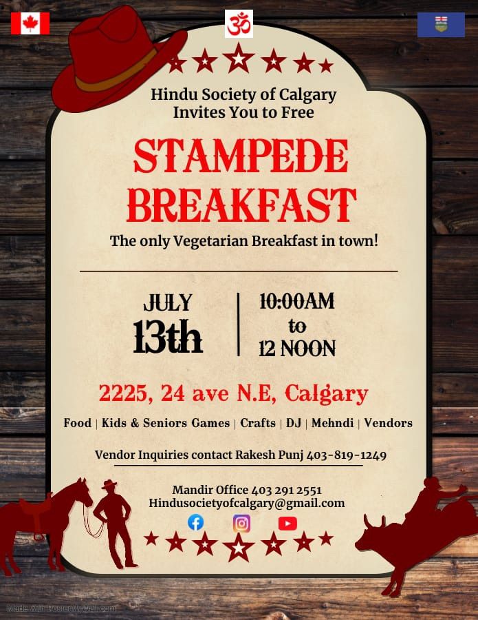 Hindu Society of Calgary Stampede Breakfast 