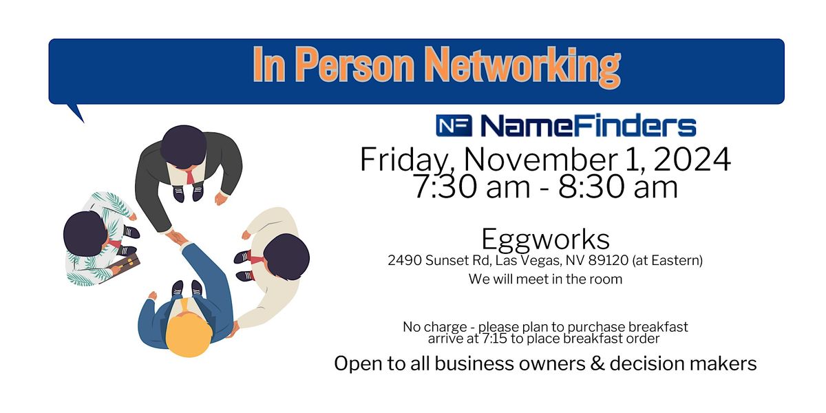 NameFinders Las Vegas December 2024 In-Person Business Networking Event