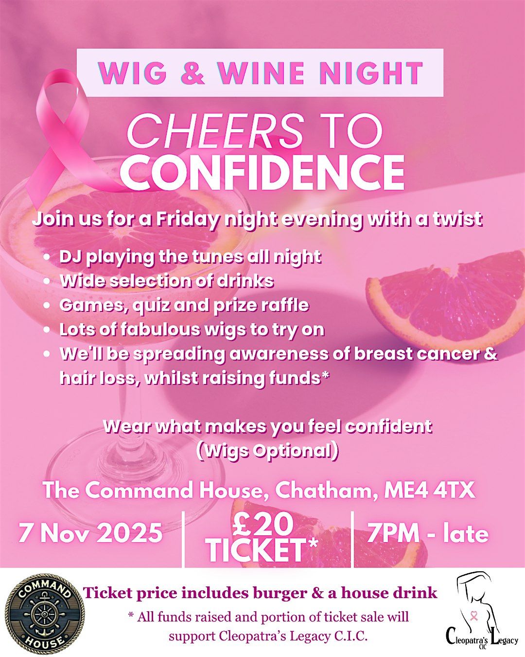 Friday night wig and wine fundraiser