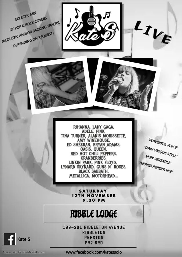Kate S live at Ribble Lodge in Preston, Ribble Lodge, Preston, 12 ...