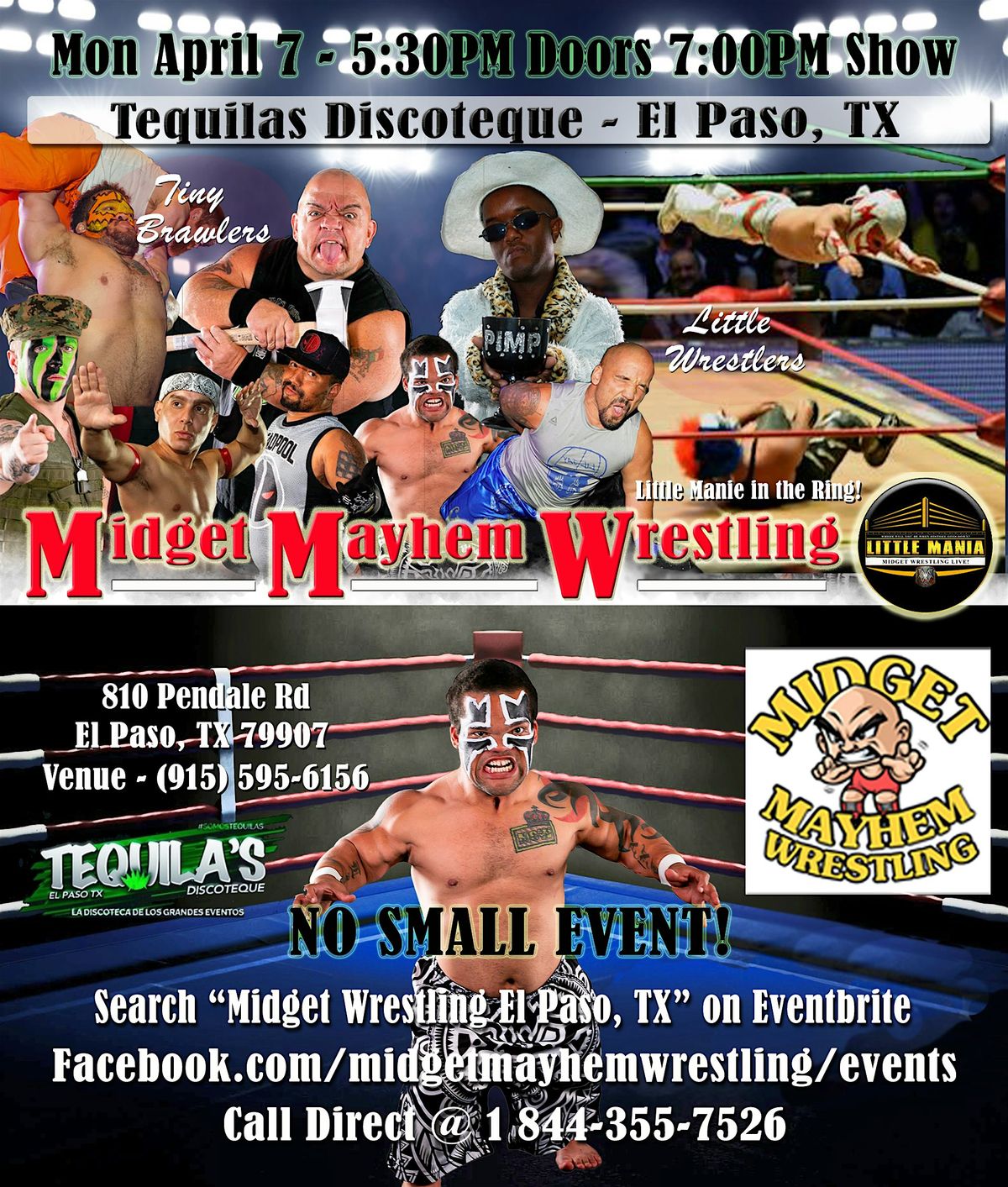 Midget Mayhem Wrestling Rips Through the Ring! El Paso TX 12+