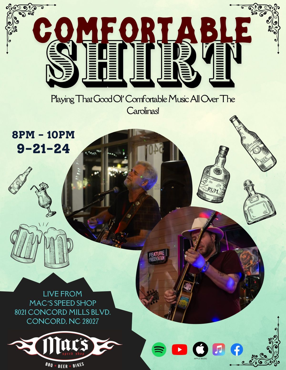 Comfortable Shirt: Live From Mac's Speed Shop (Concord Mills)!