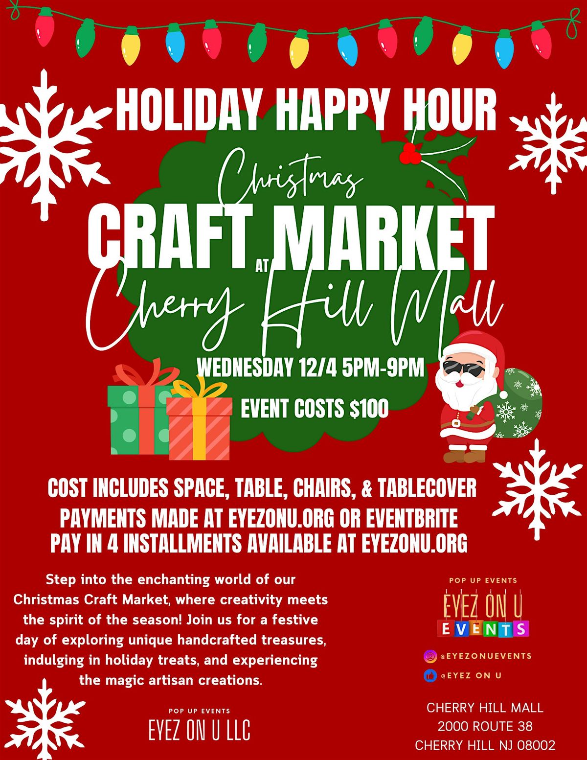 Holiday Happy Hour at Cherry Hill Mall (Crafters & Bakers)