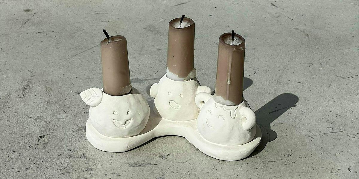 Fall Themed Candle Holder Ceramic Class - Intro to Pottery Workshop