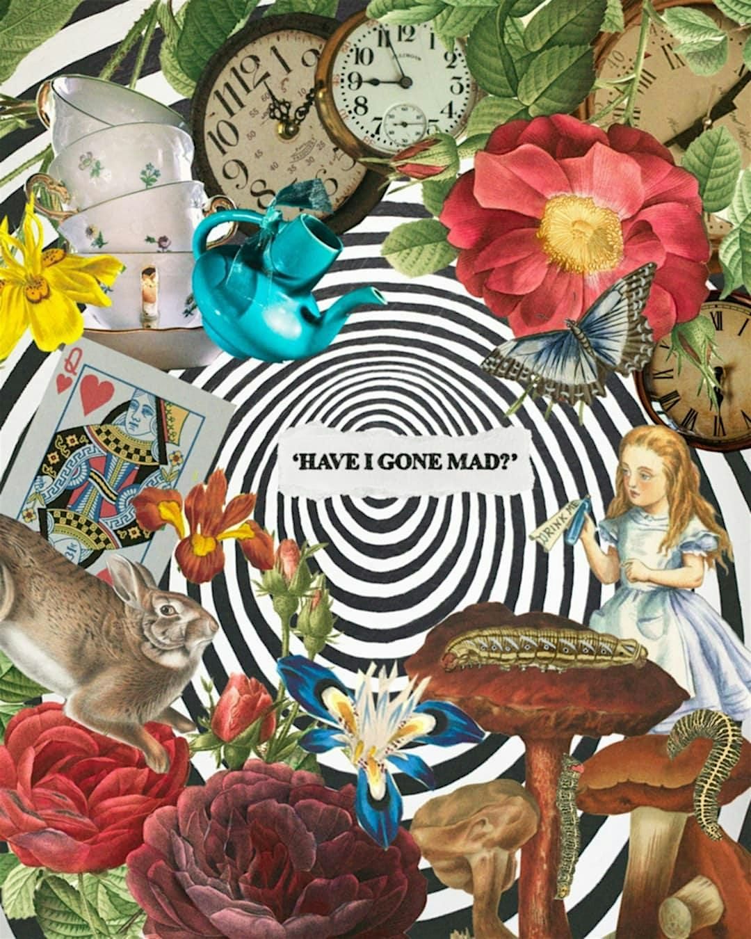 Free  Collage Workshop at The Roundhill |  Alice in Wonder Collage Land