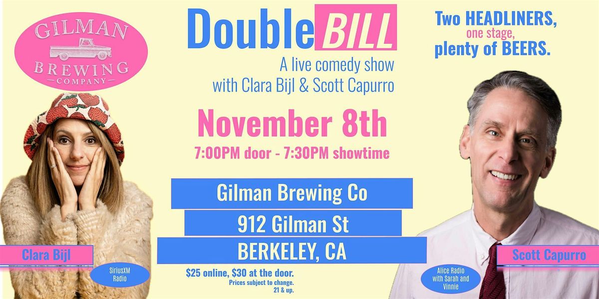 Double Bill, a night of comedy with Clara Bijl & Scott Capurro