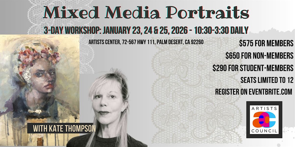 Mixed Media Portraits 3-day Workshop with Kate Thompson