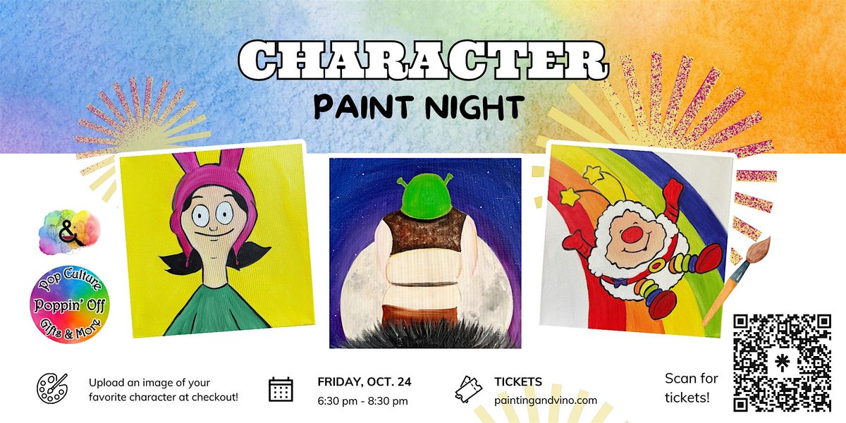 Character Paint Night \u2013 Includes Canvas, Instruction, and All Supplies!