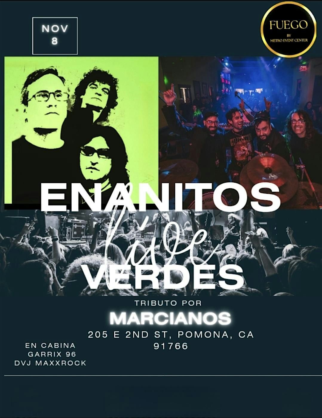 Tributo a ENANITOS VERDES EN VIVO por MARCIANOS en El Fuego nightclub