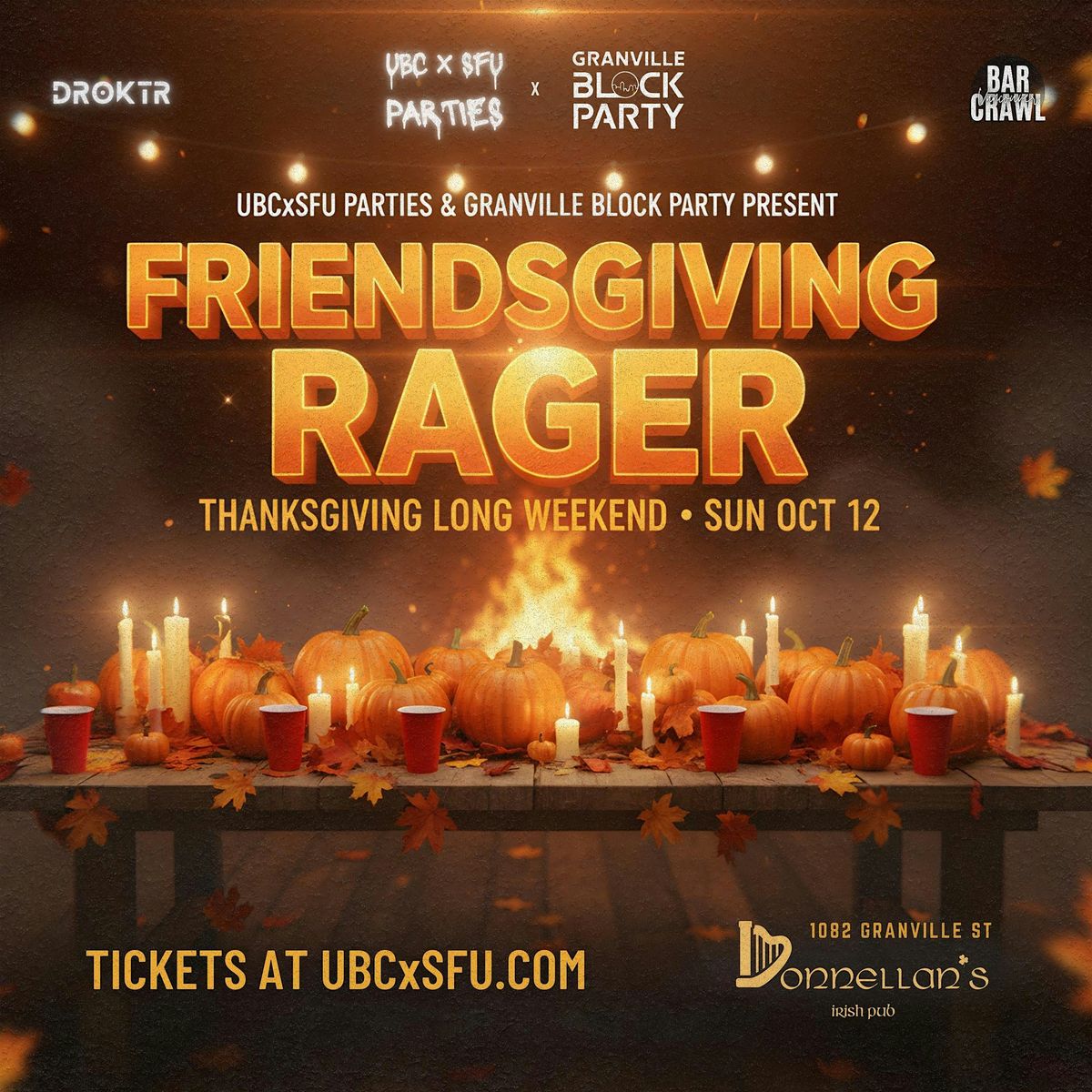UBCxSFU's FRIENDSGIVING at DONNELLAN'S GRANVILLE |  LONG WEEKEND