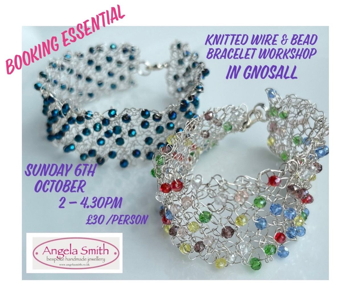 Knitted Wire and Bead Bracelet Workshop 