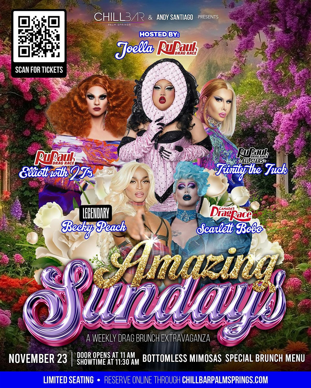 AMAZING SUNDAYS DRAG BRUNCH at CHILL BAR PALM SPRINGS