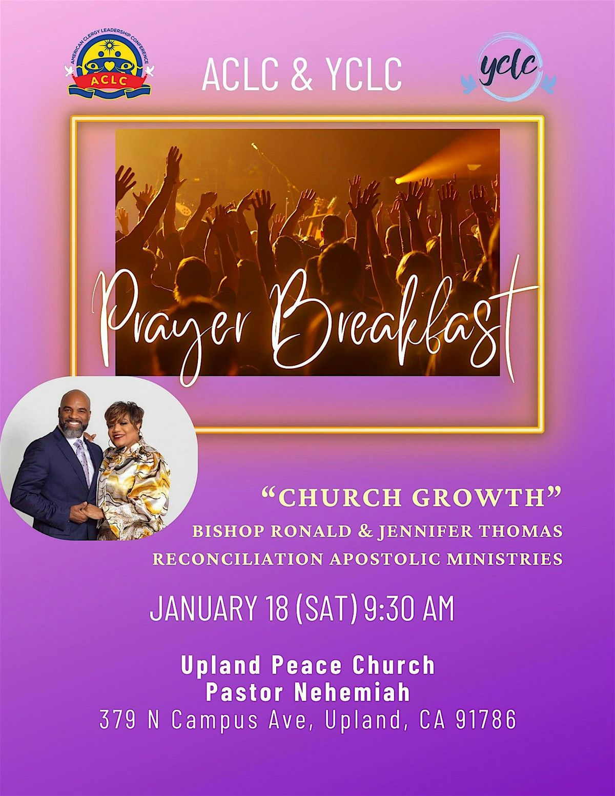 Prayer Breakfast "Church Growth" at Upland Peace Church For Church Leaders!