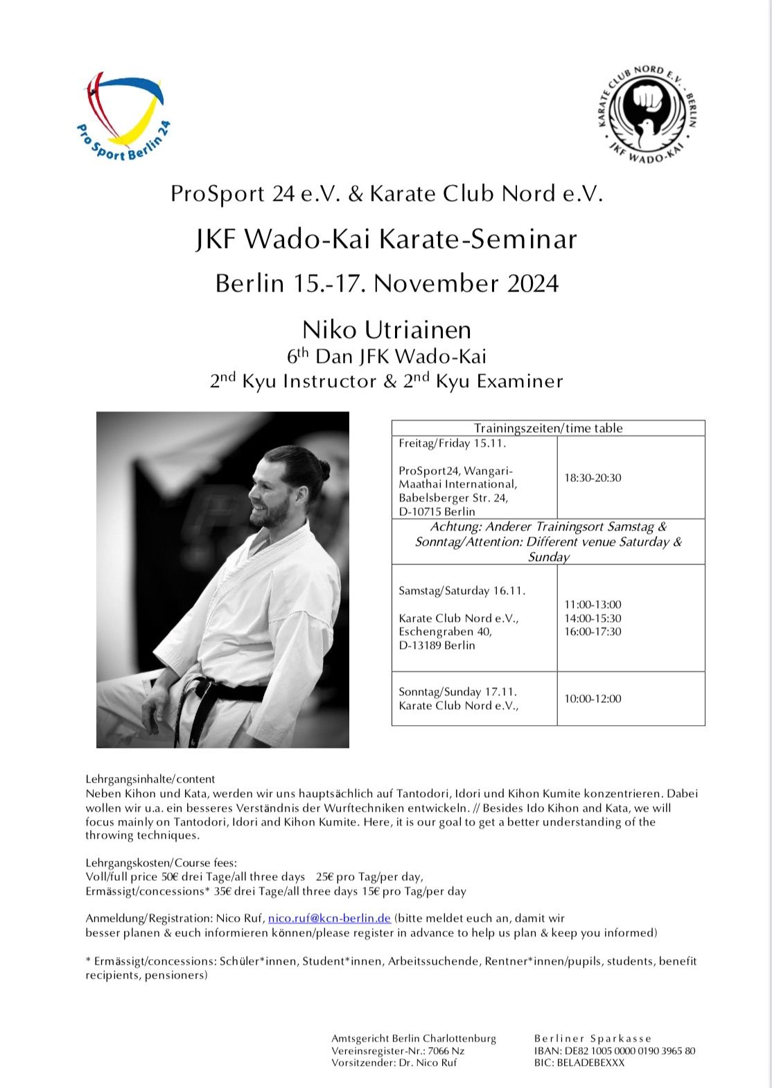 JKF Wado-Kai Seminar mit Niko Utriainen in Berlin