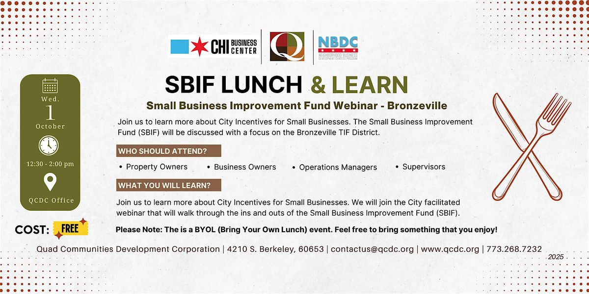 City Incentives for Small Businesses Lunch & Learn - SBIF