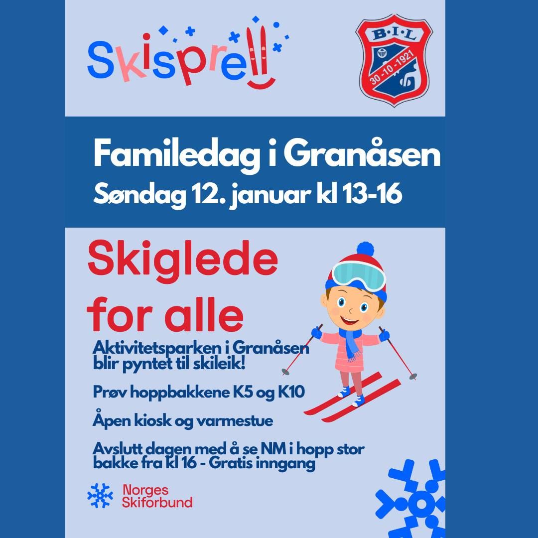 Familiedag: Skisprell og NM Hopp stor bakke i Gran\u00e5sen