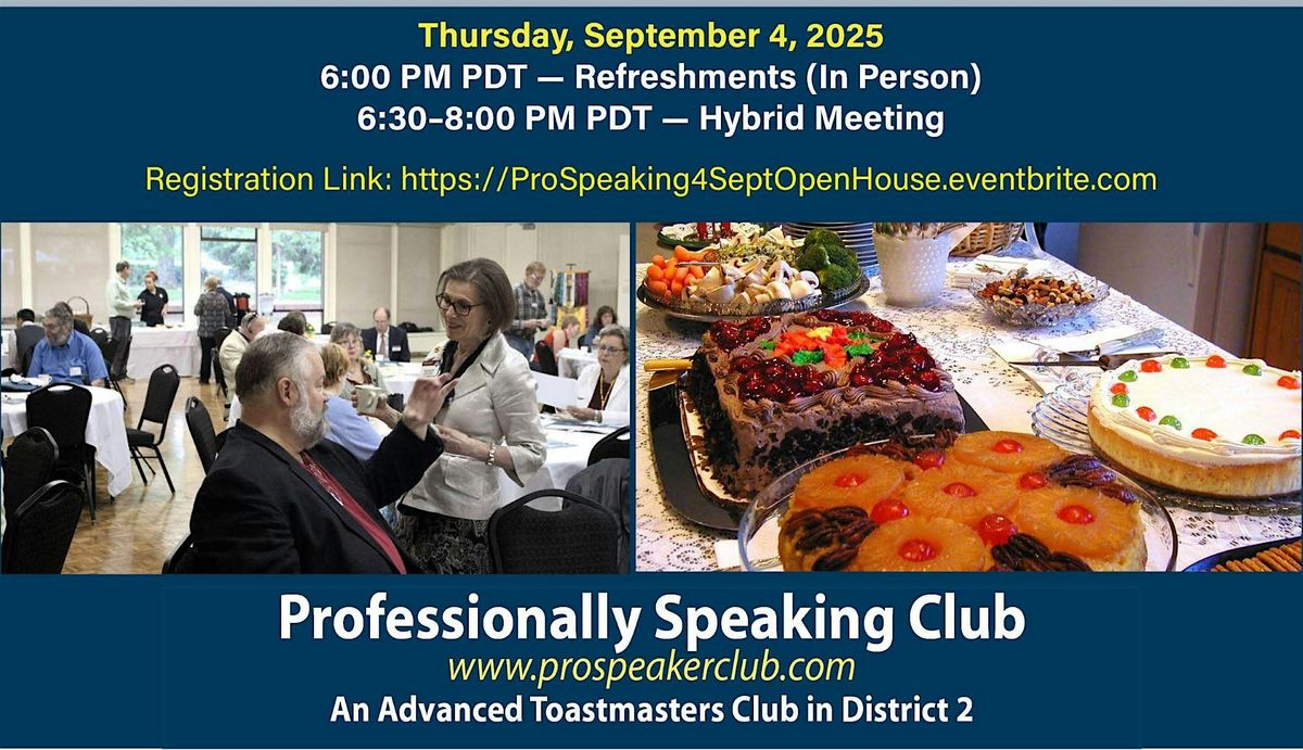 Toastmasters Hybrid Open House - Connect with Passionate Speakers!