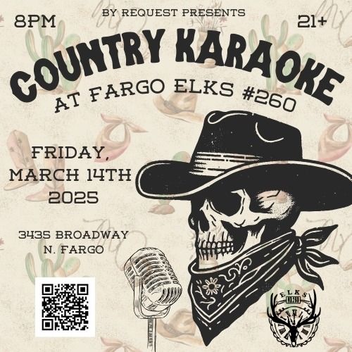 COUNTRY KARAOKE! March 14th at The Elks