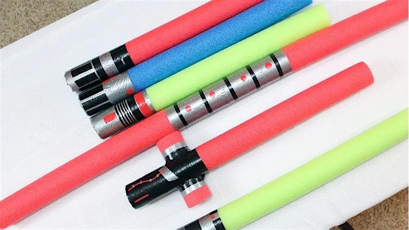 Let's Craft! Pool Noodle Light Sabers in Little Red Schoolhouse