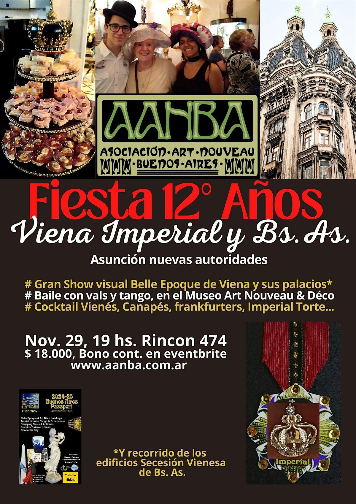 Fiesta 12\u00b0Aniversario VIENA IMPERIAL cocktail, Art Nouveau y valses Strauss