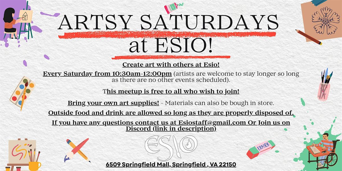 Artsy Saturdays at Esio!